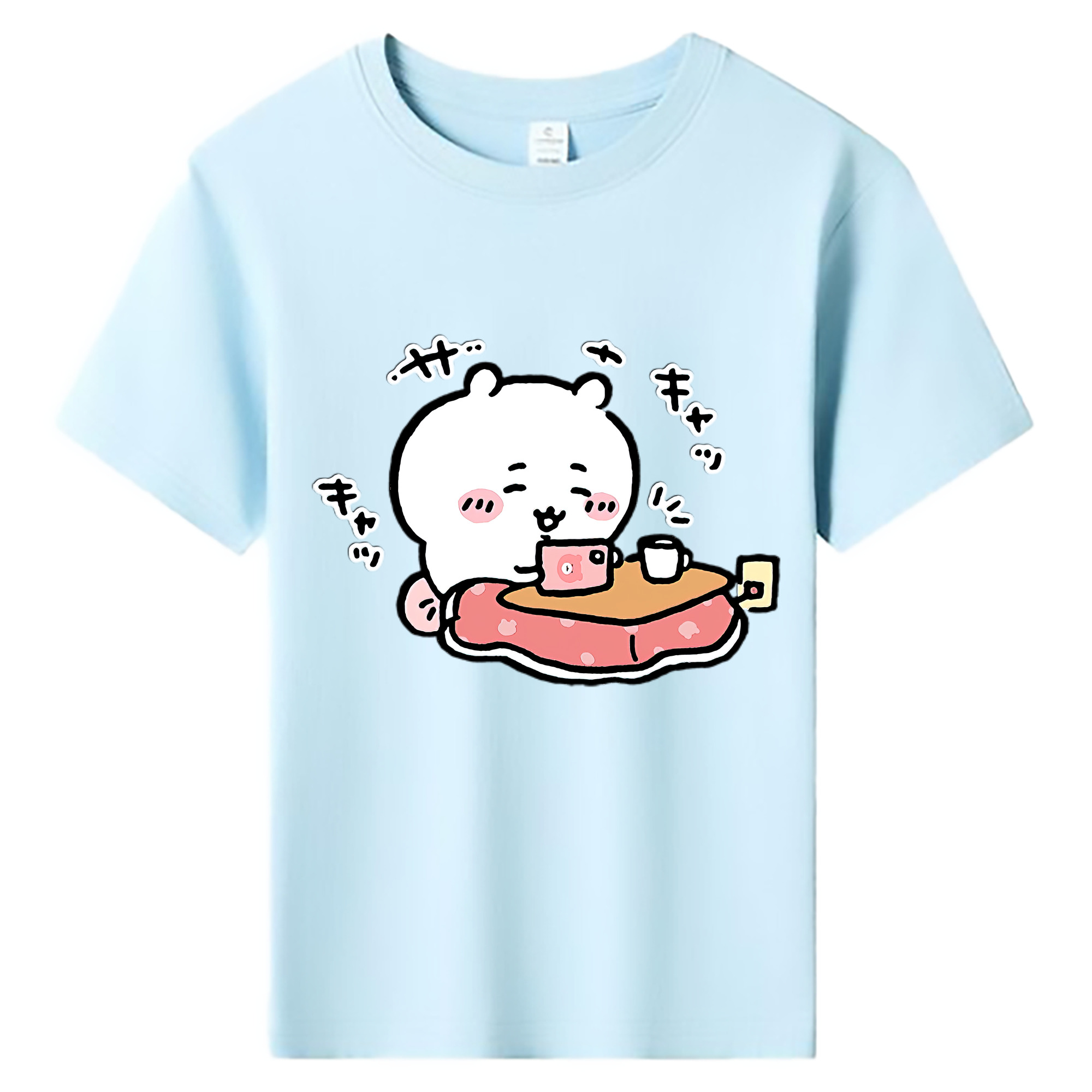 （画像用） ちいかわ ちいかわ Chii-kawa chiikawa 綿100％キッズTシャツ（フロントプリント）